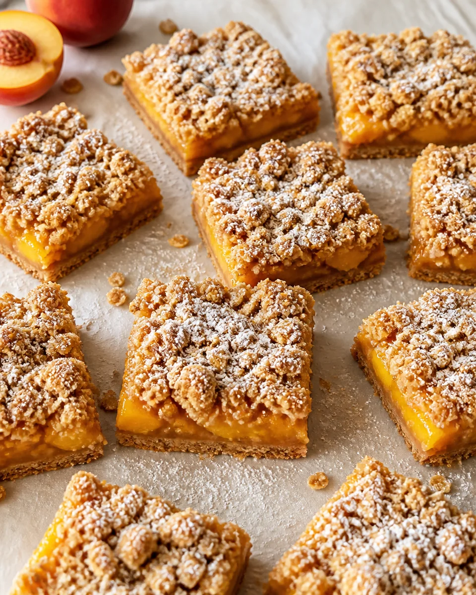 Peach Crumble Bars with Oat Topping