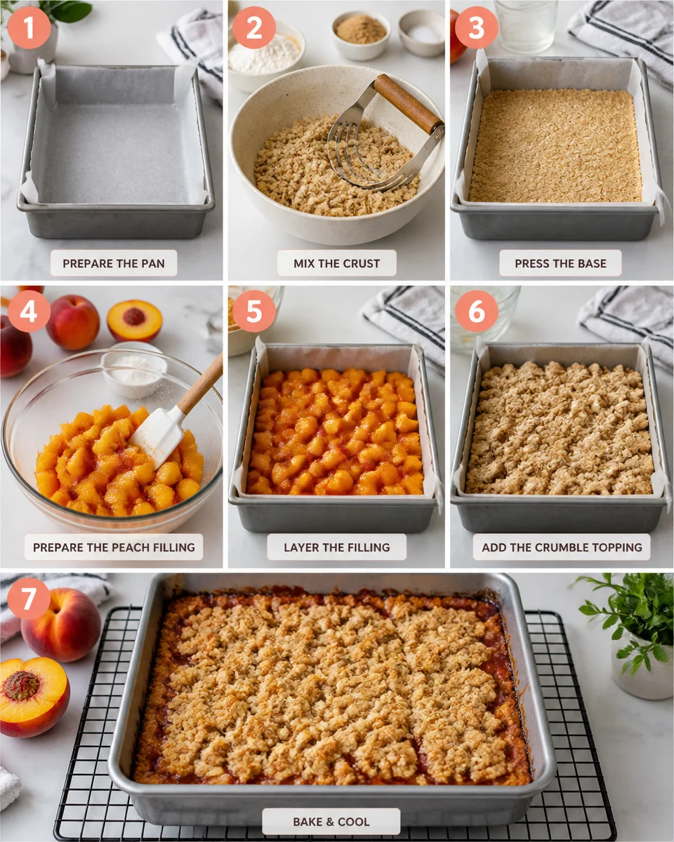 Peach Crumble Bars with Oat Topping