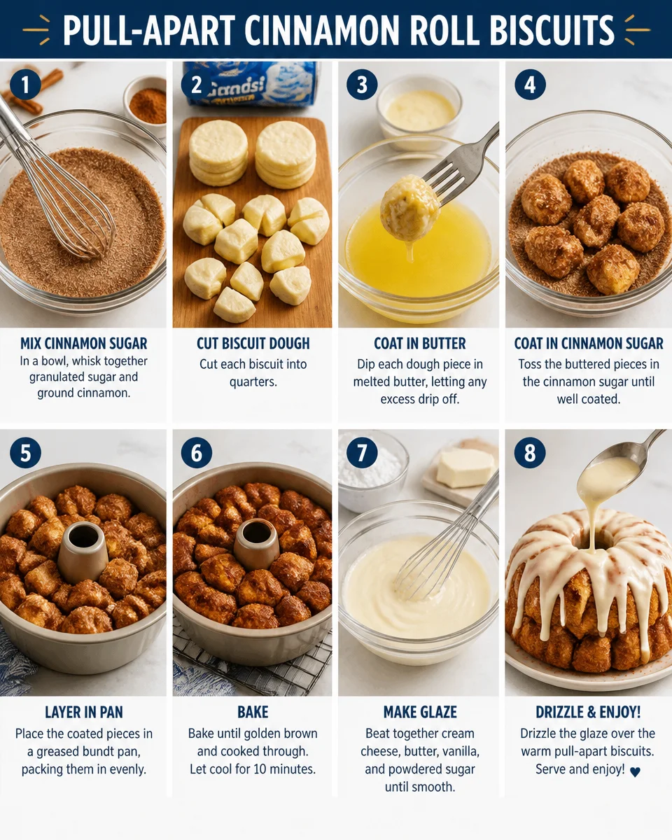 Pull Apart Cinnamon Roll Biscuits with Cream Cheese Glaze