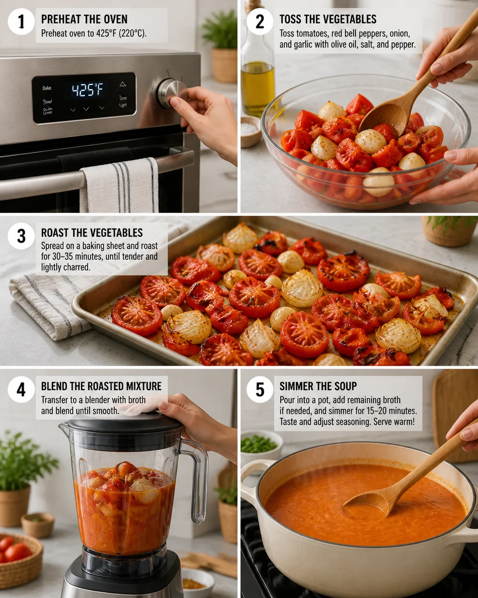 Roasted Red Pepper and Tomato Soup