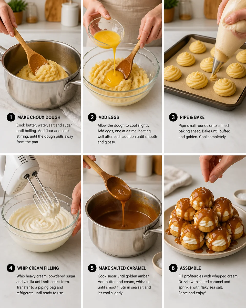 Salted Caramel Profiteroles