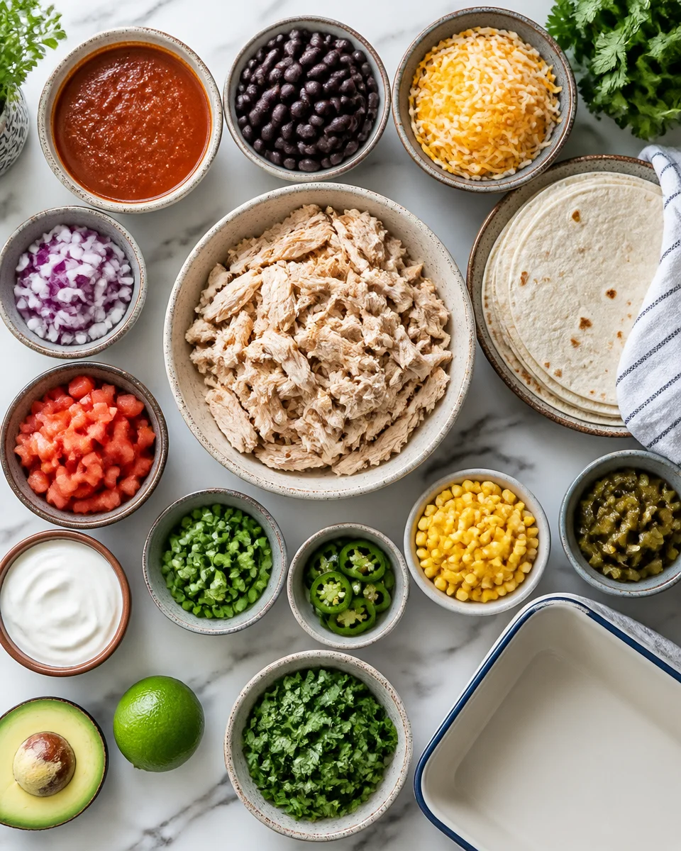 Slow Cooker Chicken Enchilada Casserole