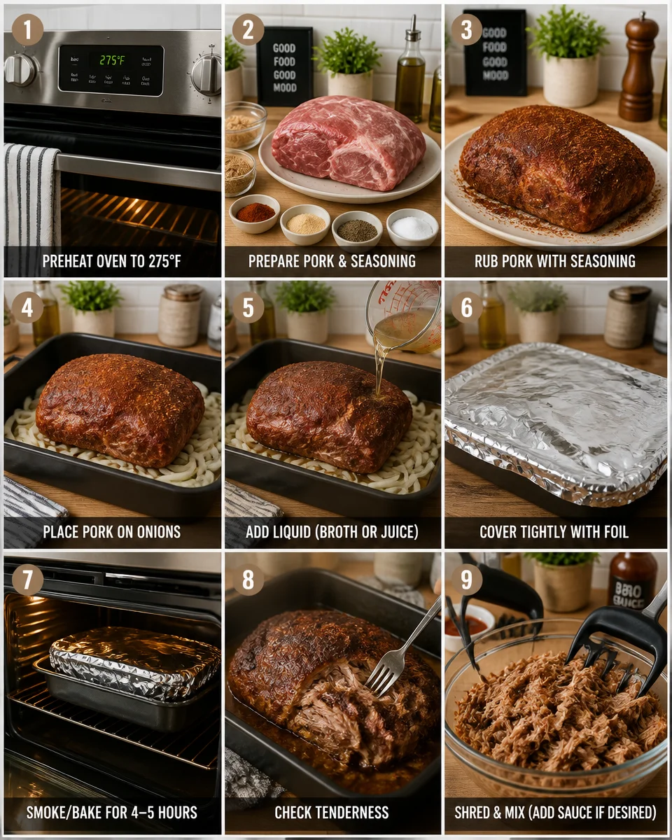 Smoked Pulled Pork (Oven Method)