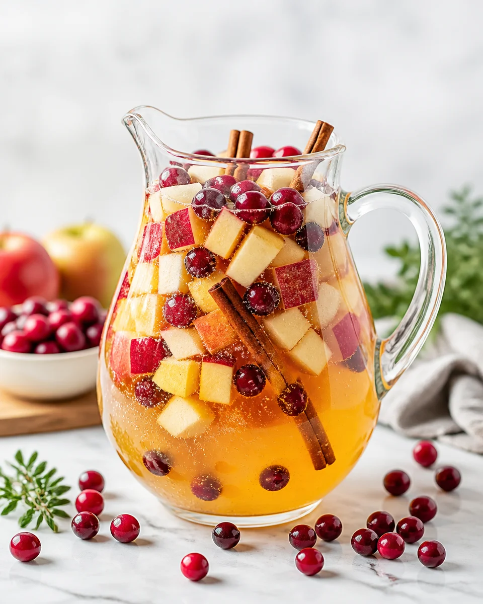 Sparkling Apple Cider Punch with Cranberry