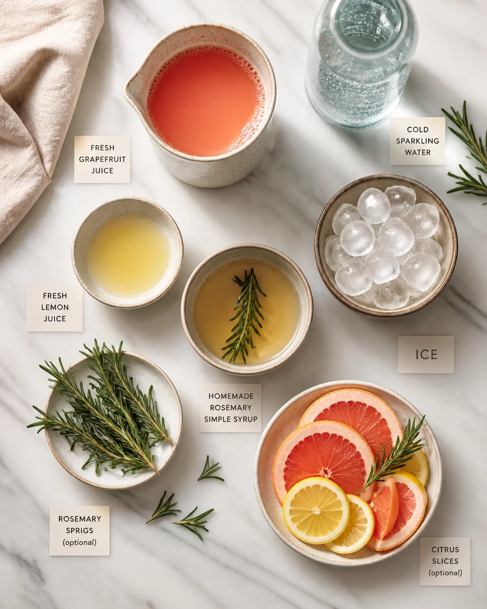Sparkling Grapefruit Rosemary Lemonade