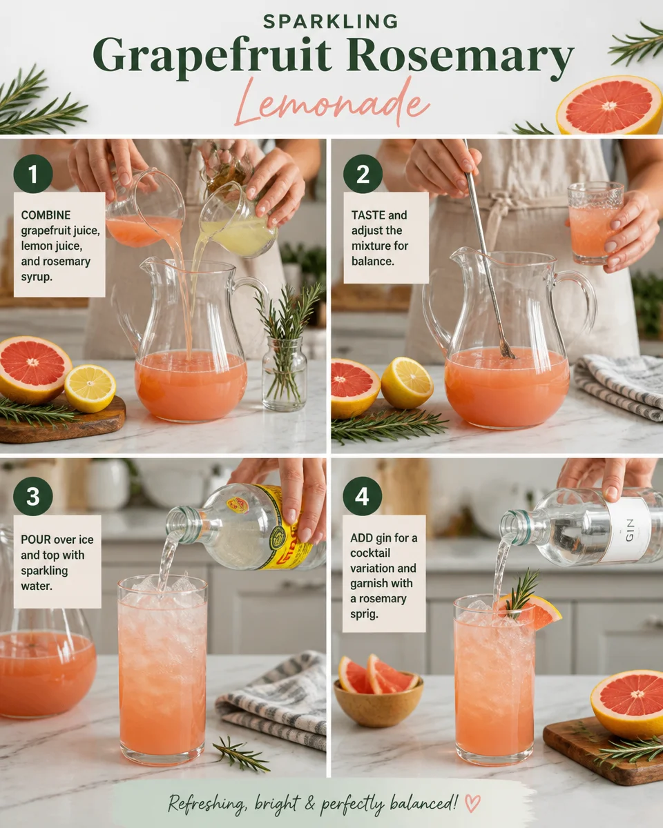 Sparkling Grapefruit Rosemary Lemonade
