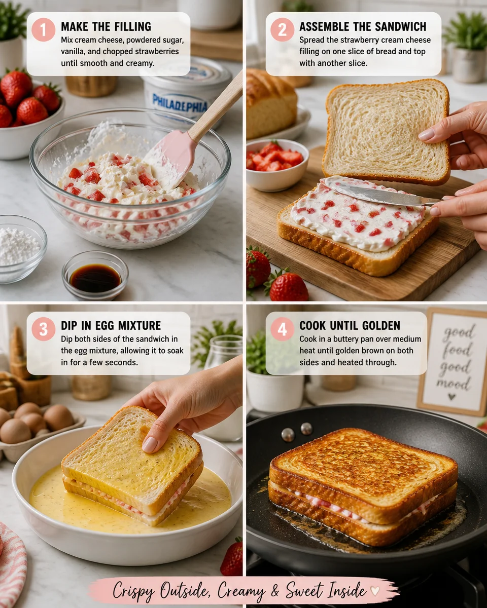 Strawberry Cream Cheese Stuffed French Toast