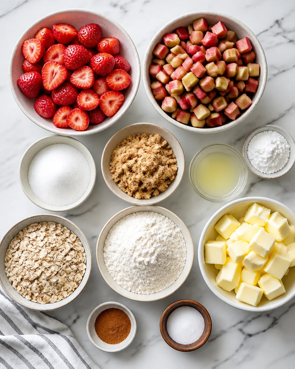Strawberry Rhubarb Crisp with Oat Topping