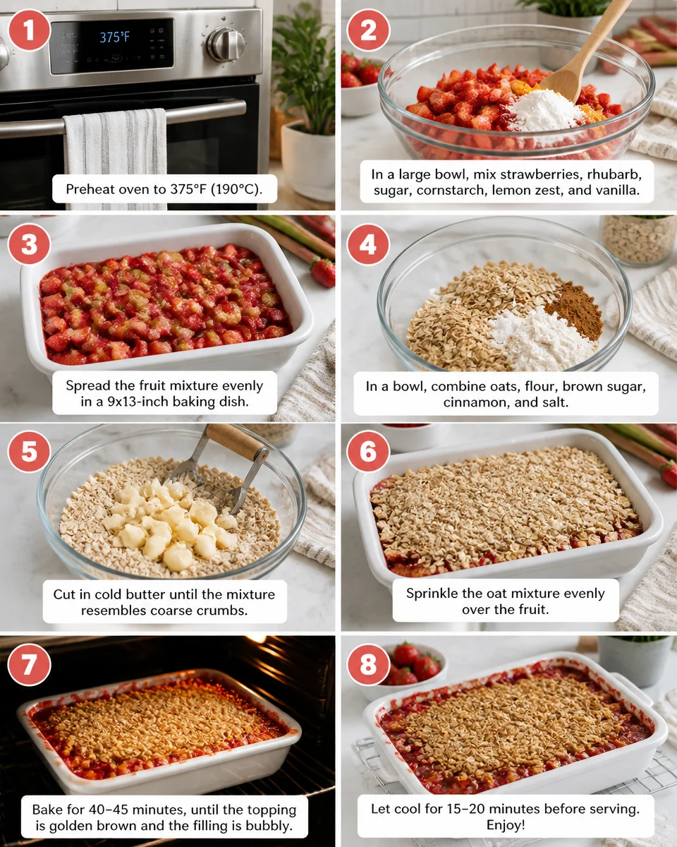 Strawberry Rhubarb Crisp with Oat Topping