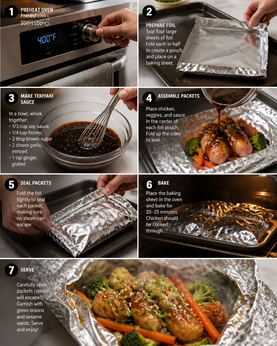 Teriyaki Chicken and Pineapple Foil Packets