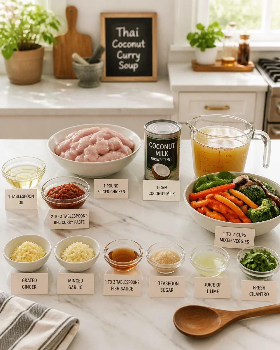 Thai Coconut Curry Soup with Chicken