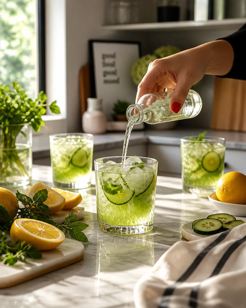 Watermelon Basil Sparkling Lemonade