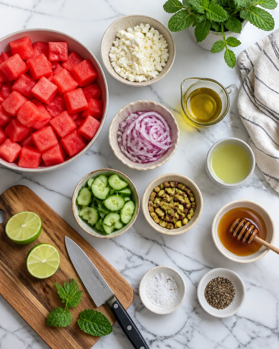 Watermelon Feta Salad with Mint