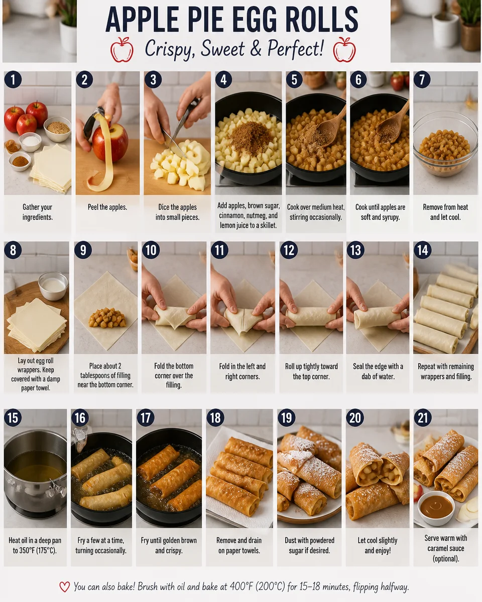 Apple Pie Egg Rolls with Caramel Sauce