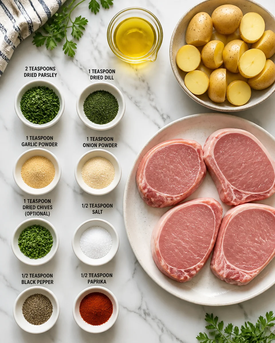 Baked Ranch Pork Chops with Potatoes