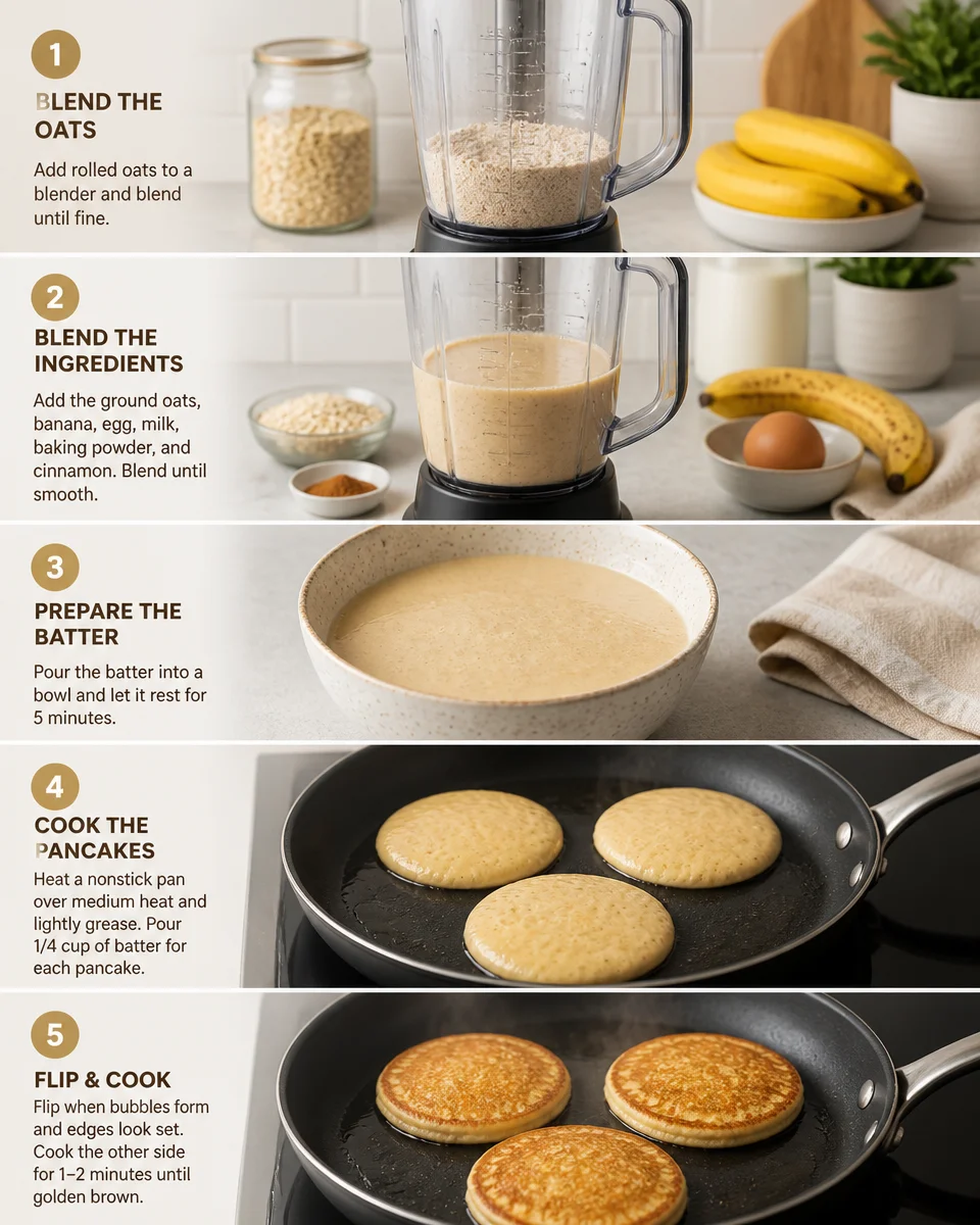 Banana Oat Pancakes (Healthy)