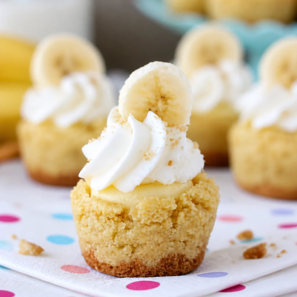 Delicious Banana Pudding Cookie Cups topped with fresh bananas and creamy pudding
