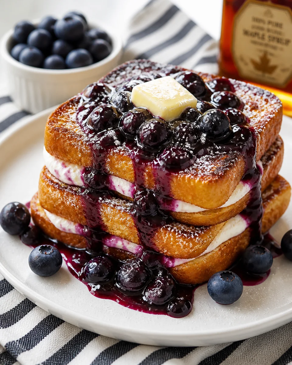 Blueberry Cream Cheese Stuffed French Toast