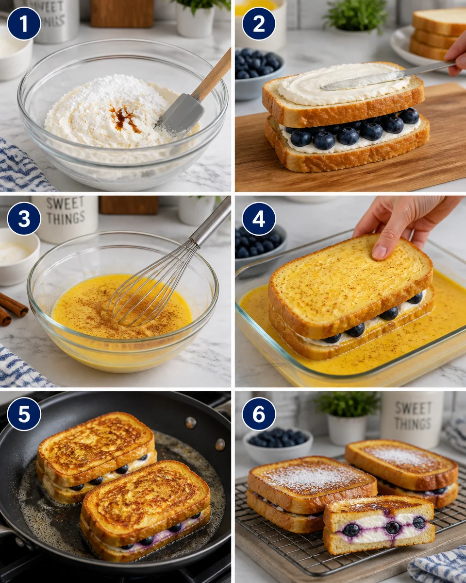 Blueberry Cream Cheese Stuffed French Toast