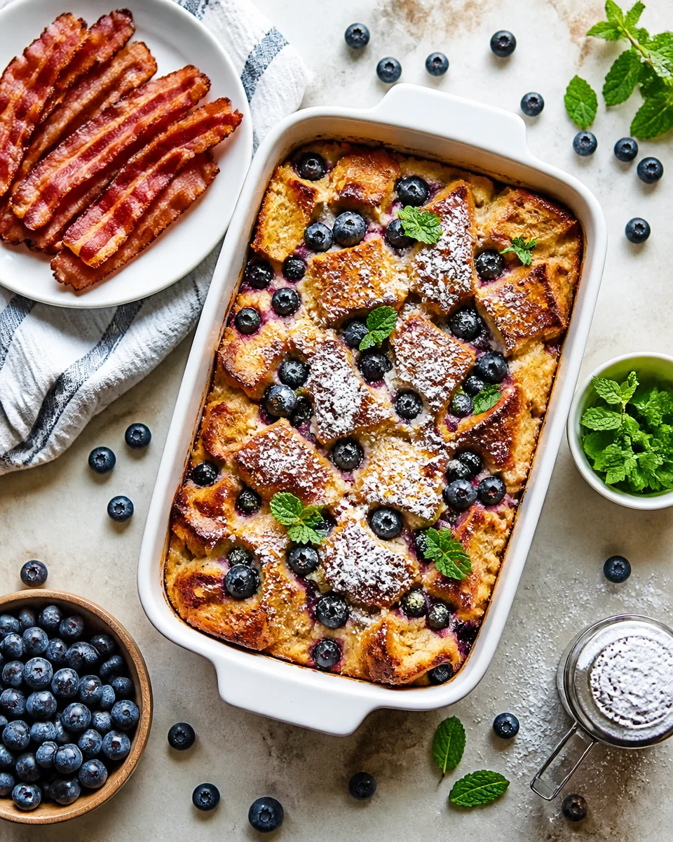 Blueberry French Toast Casserole (No Overnight)