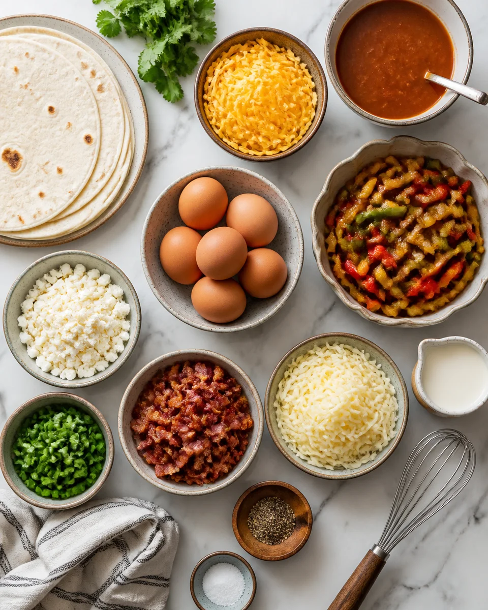 Breakfast Enchiladas with Egg and Cheese