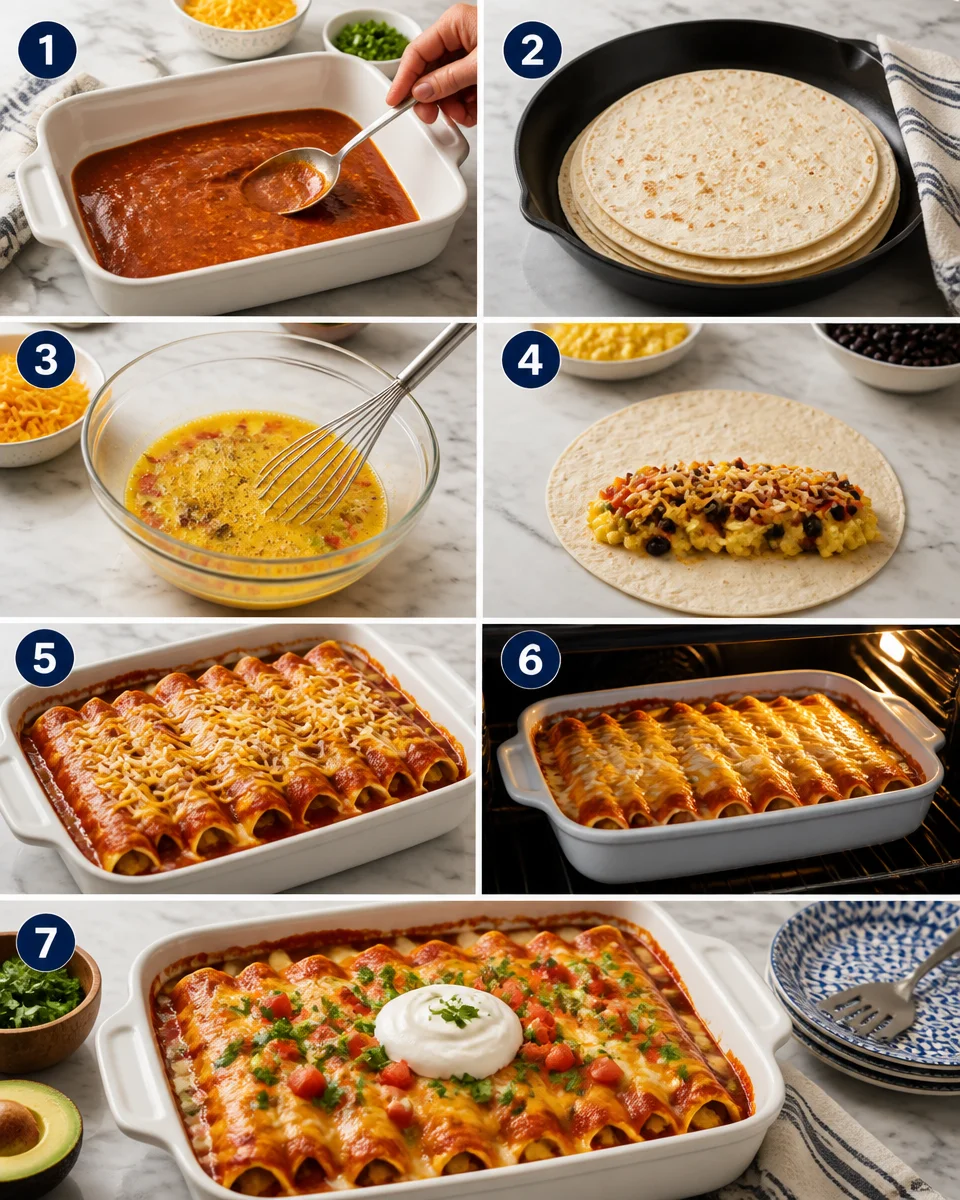 Breakfast Enchiladas with Egg and Cheese