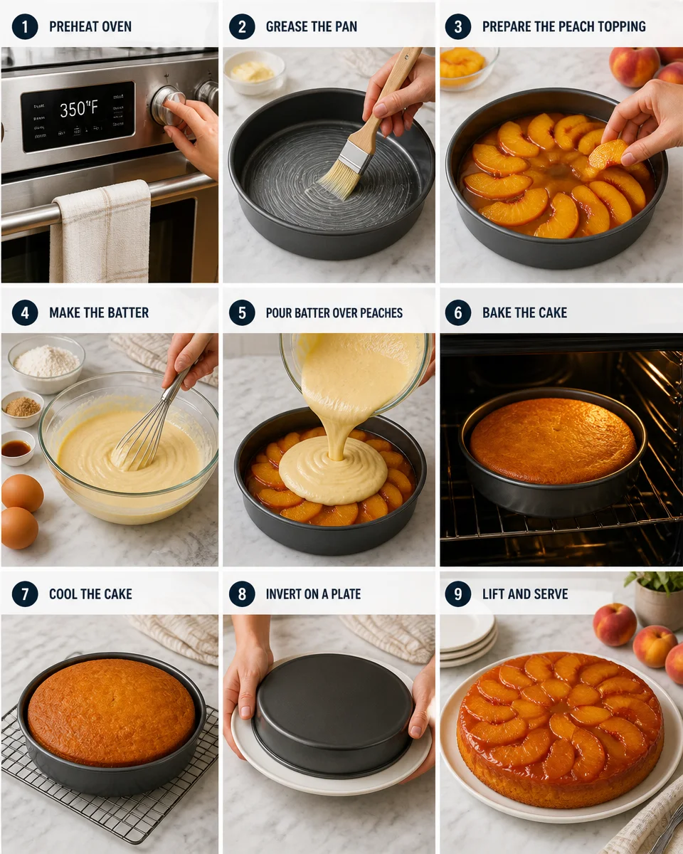 Brown Butter Peach Upside Down Cake