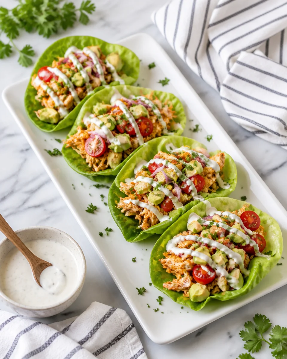 Buffalo Chicken Lettuce Wraps
