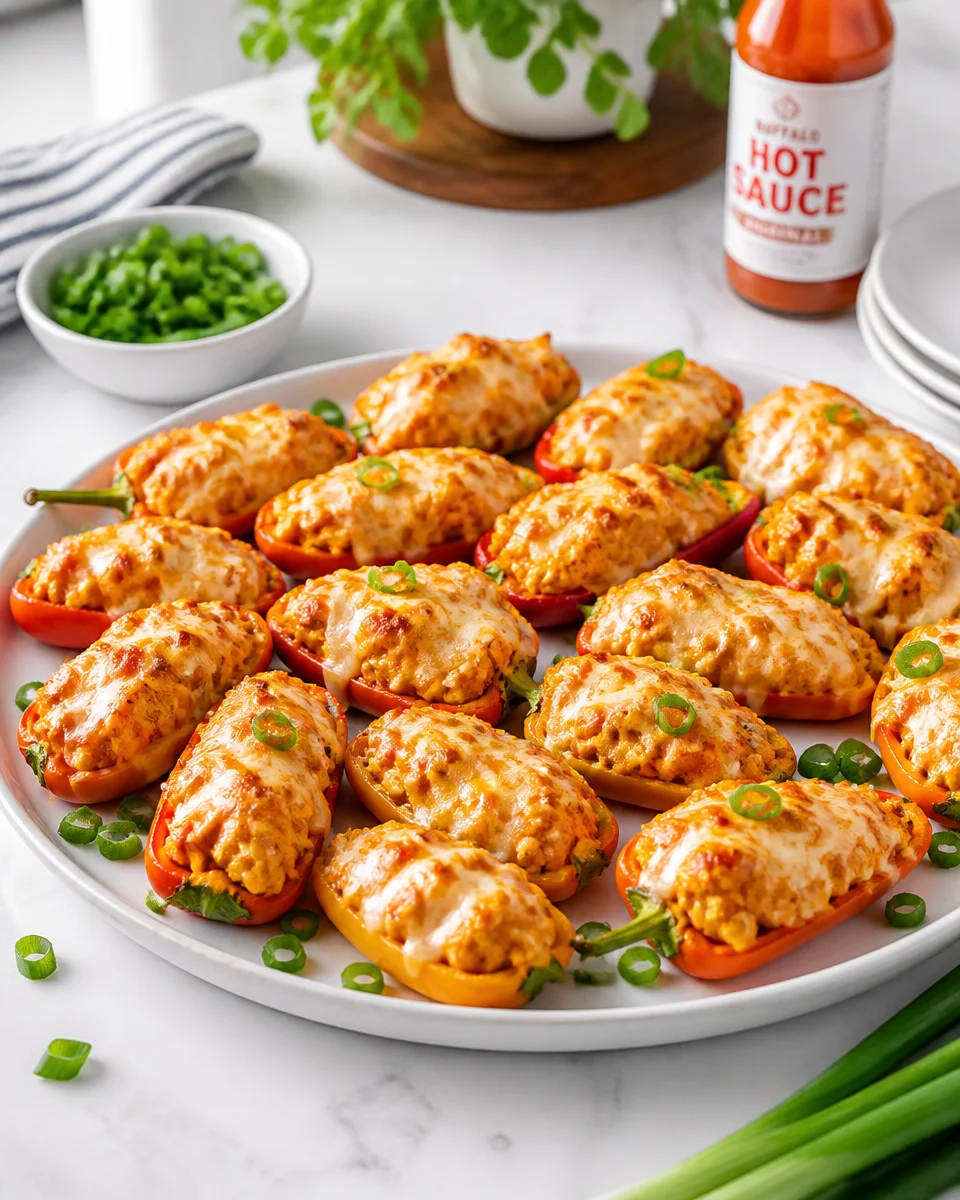 Buffalo Chicken Stuffed Mini Peppers