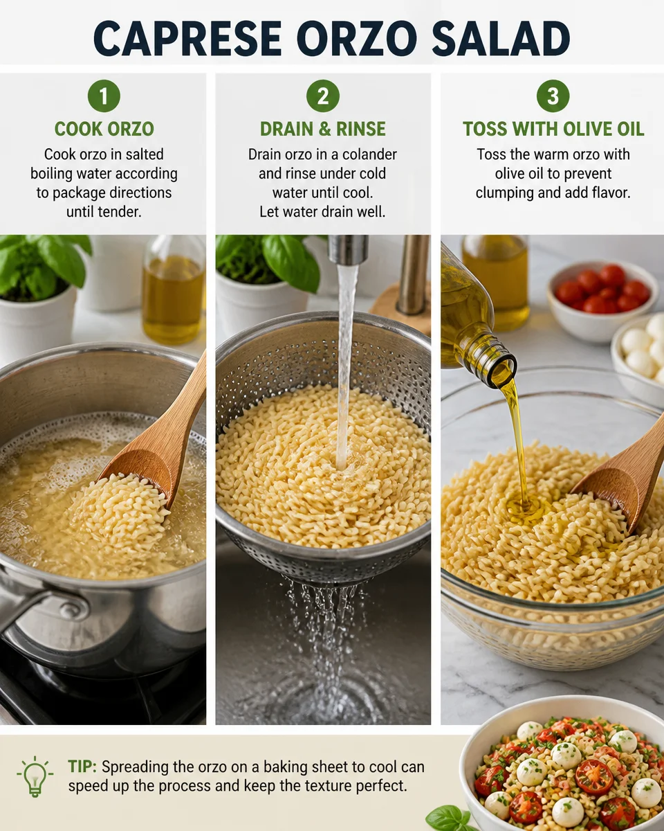 Caprese Orzo Salad (Cold)