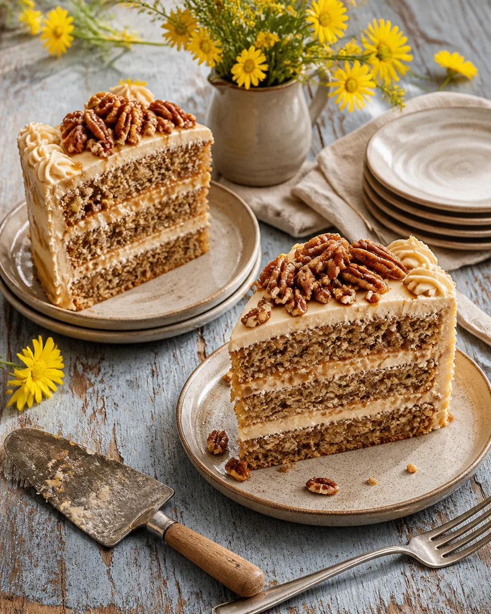 Caramel Pecan Layer Cake