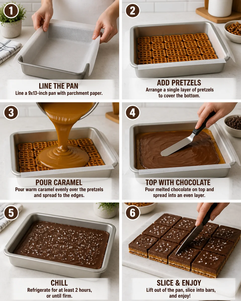 Caramel Pretzel Crack Bars