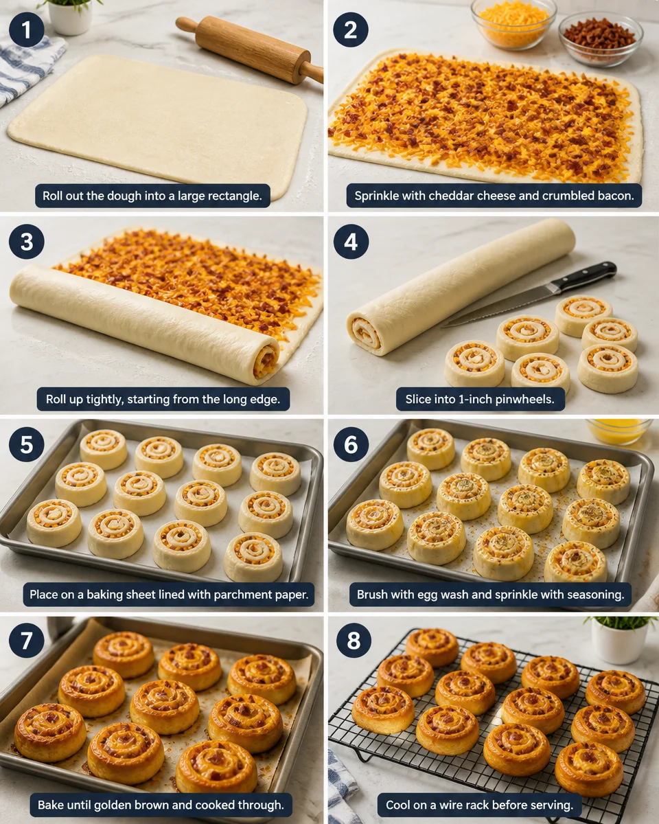 Cheddar Bacon Pinwheels