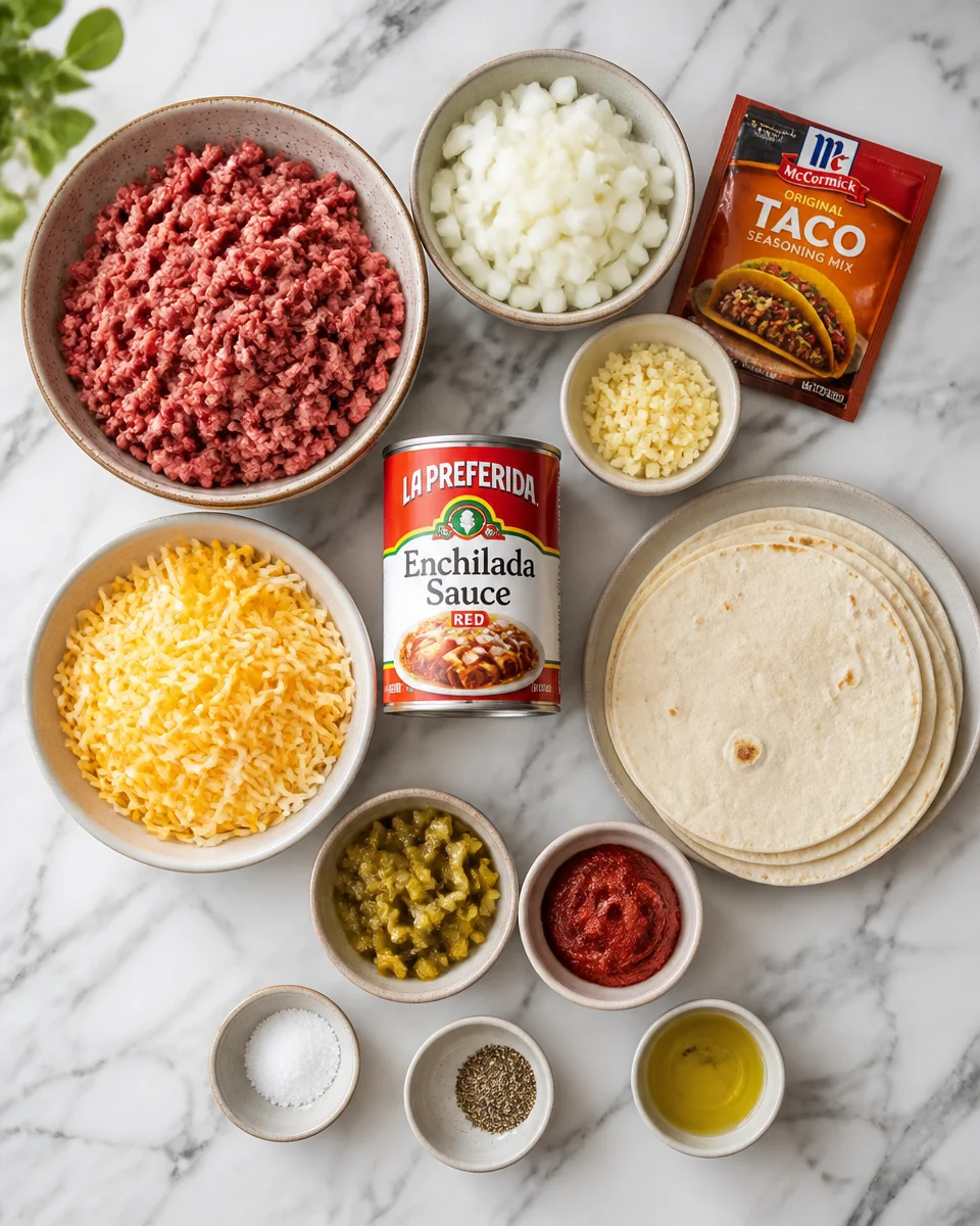 Cheesy Ground Beef Enchiladas