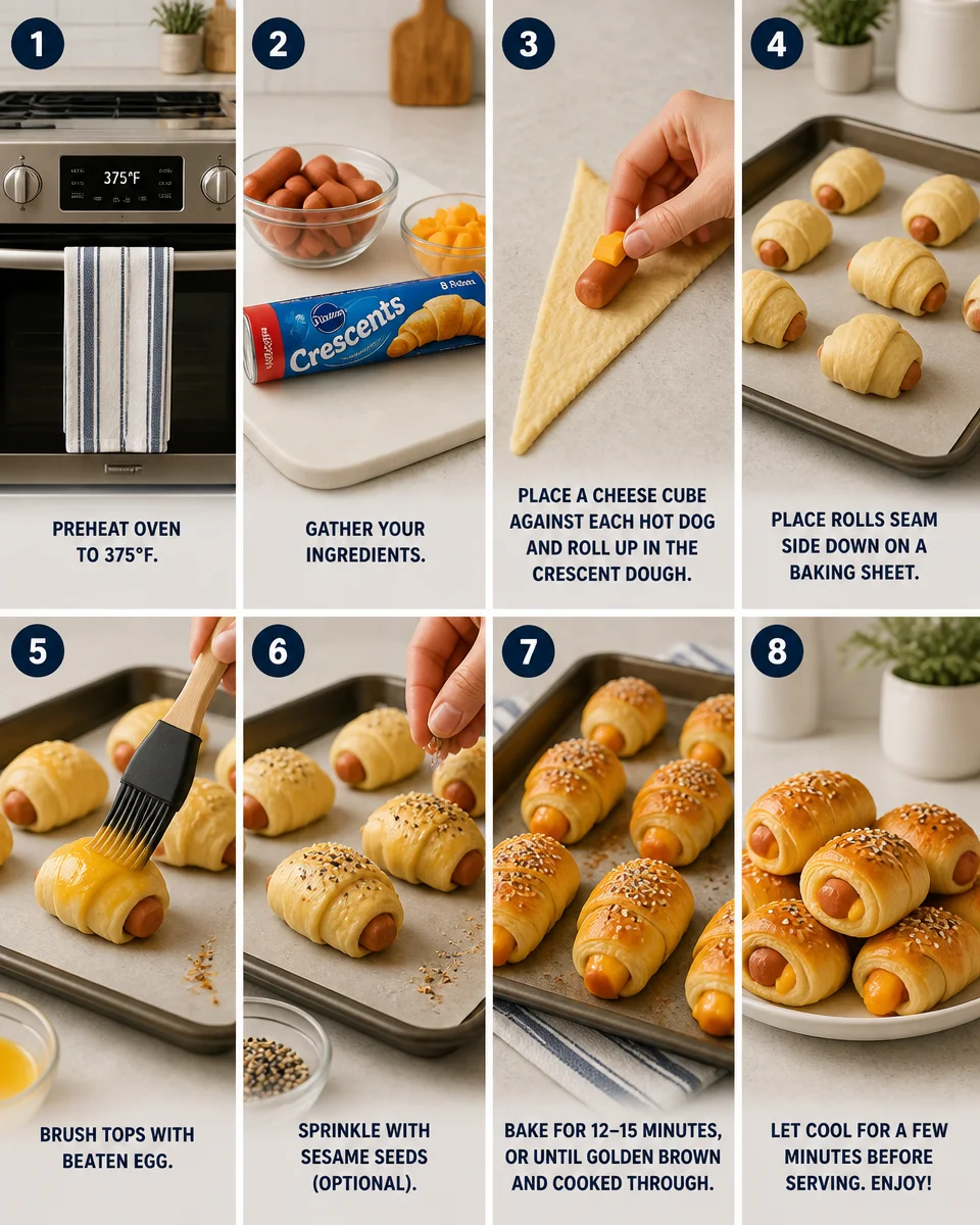 Cheesy Pigs in Crescent Dough