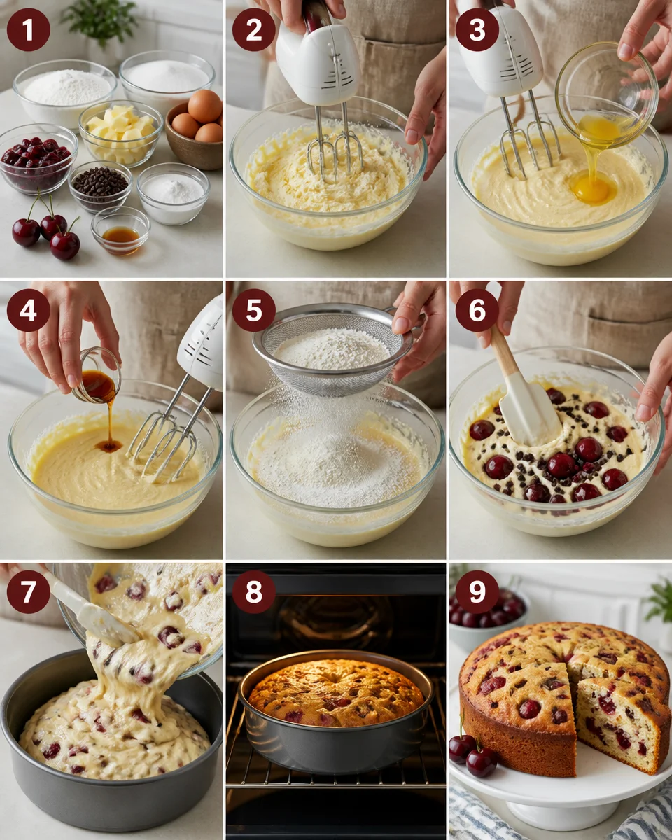 Cherry Chip Cake from Scratch