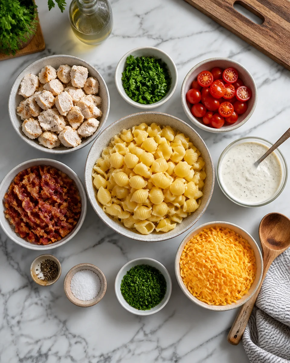 Chicken Bacon Ranch Pasta Salad