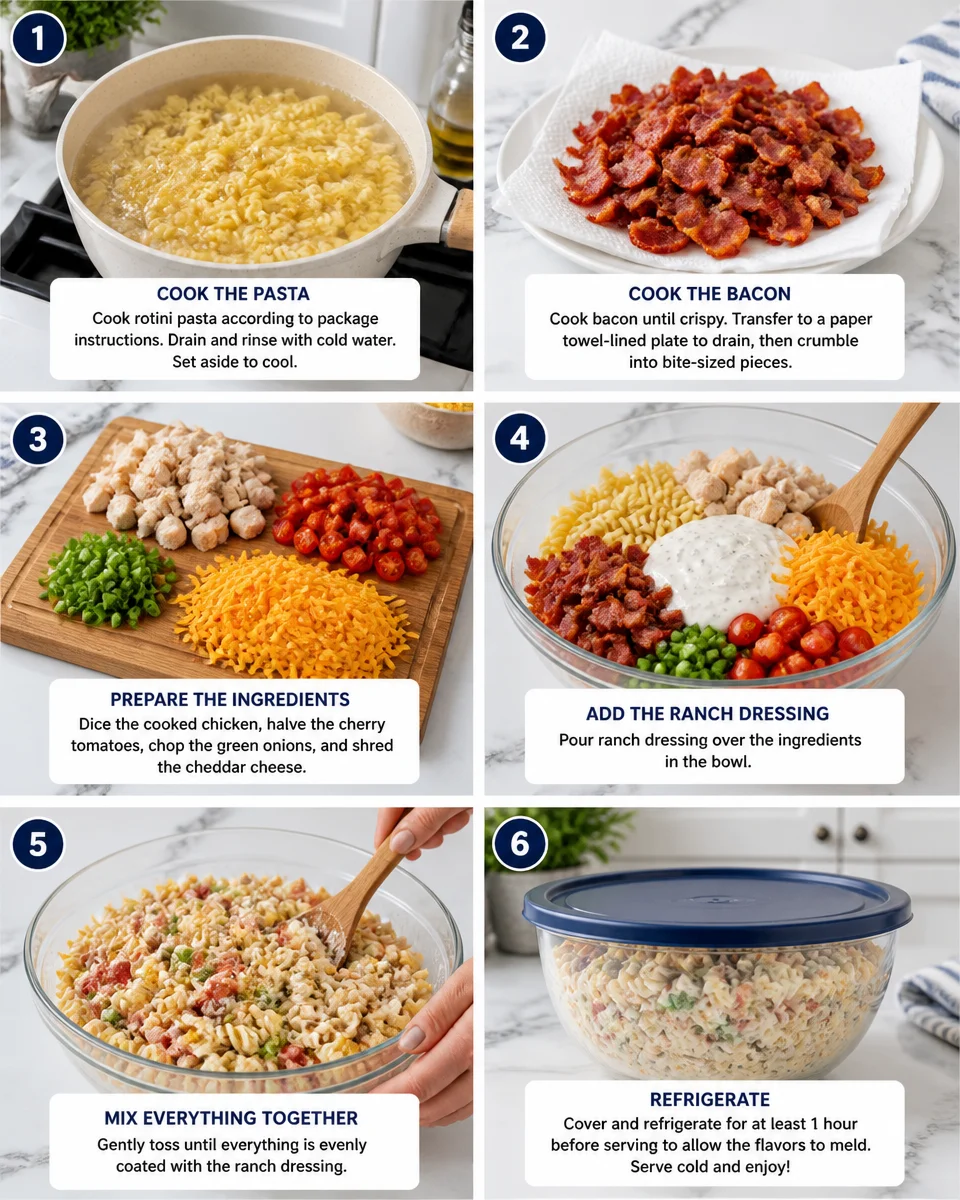 Chicken Bacon Ranch Pasta Salad
