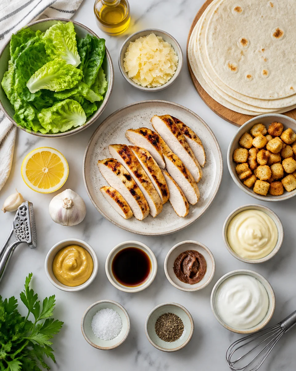 Chicken Caesar Wrap with Homemade Dressing