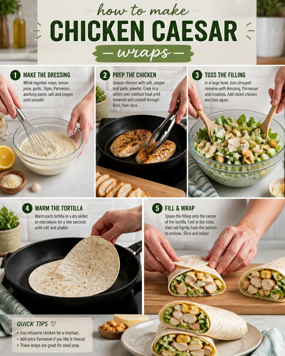 Chicken Caesar Wrap with Homemade Dressing