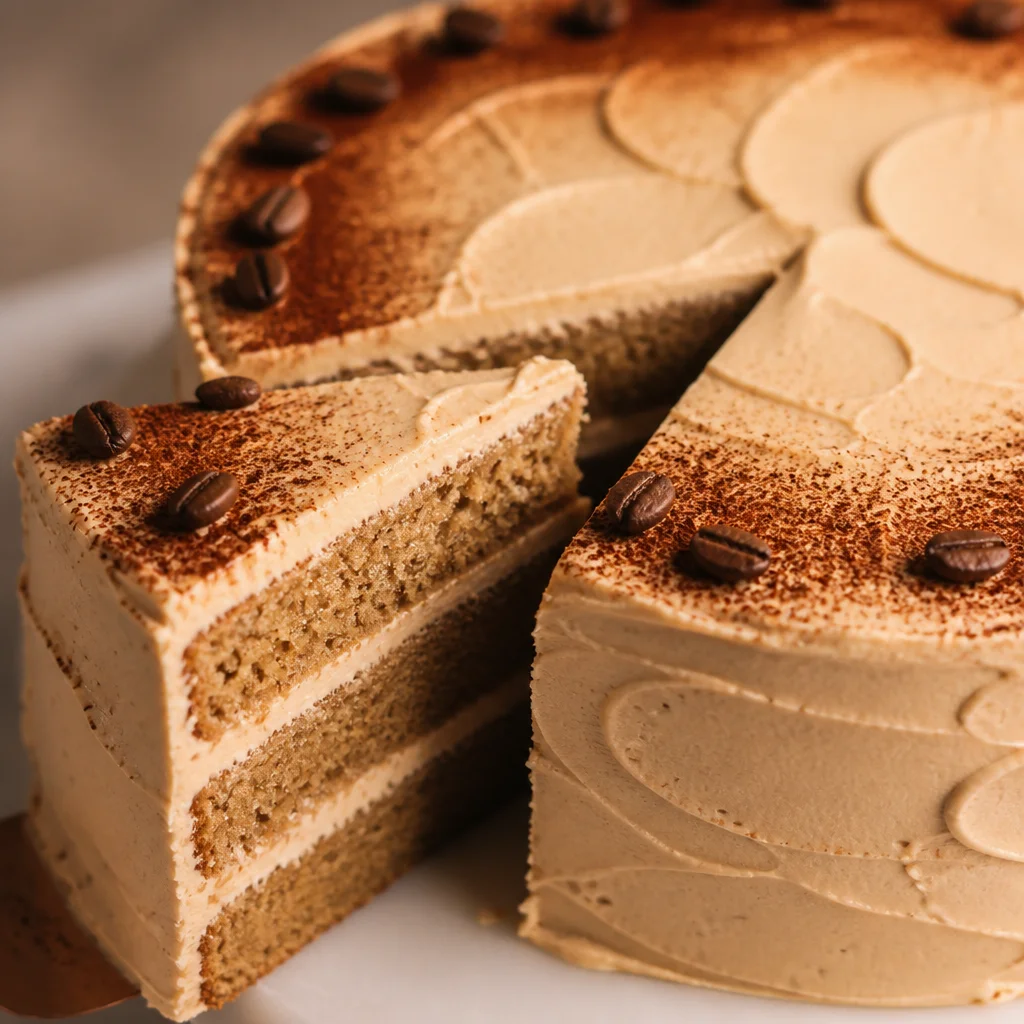 Decadent Chocolate Espresso Layer Cake with espresso fudge frosting and rich chocolate layers.
