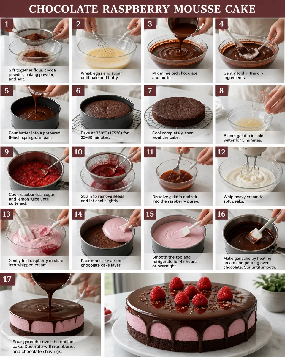 Chocolate Raspberry Mousse Cake
