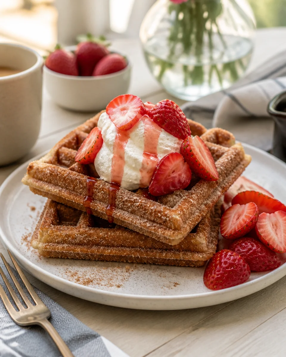 Churro Waffles with Cinnamon Sugar