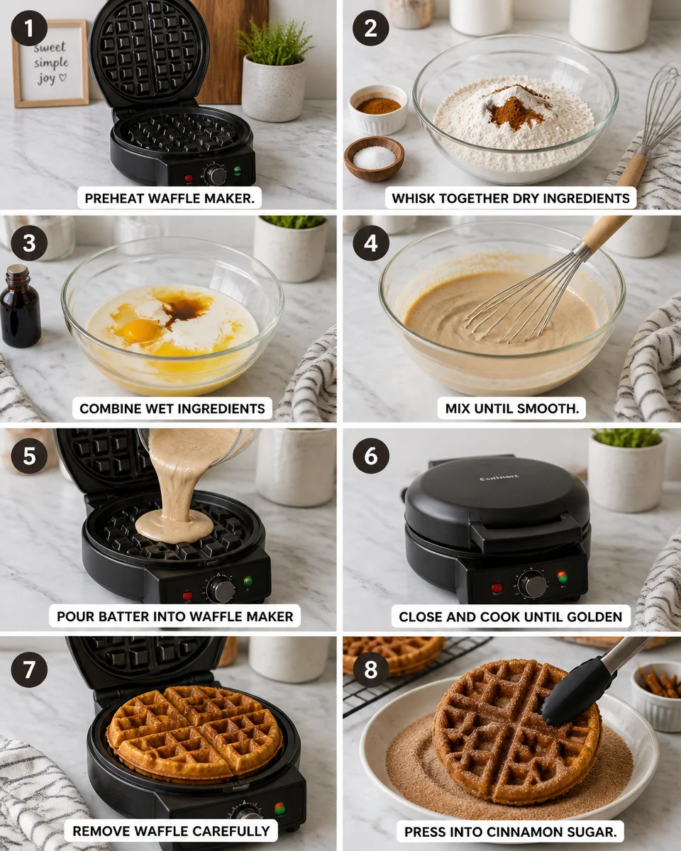 Churro Waffles with Cinnamon Sugar