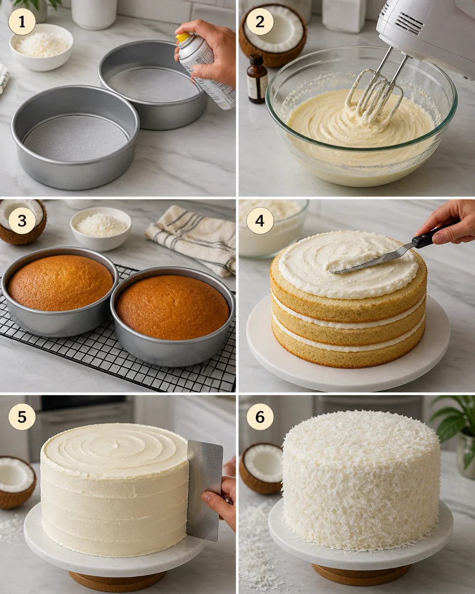 Coconut Cream Layer Cake