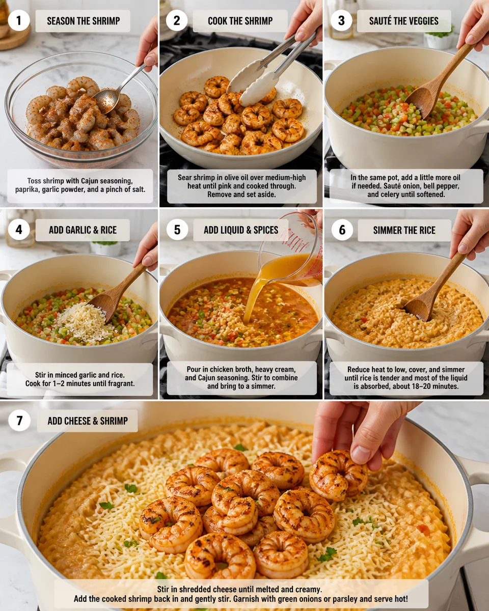 Creamy Cajun Shrimp and Rice Skillet
