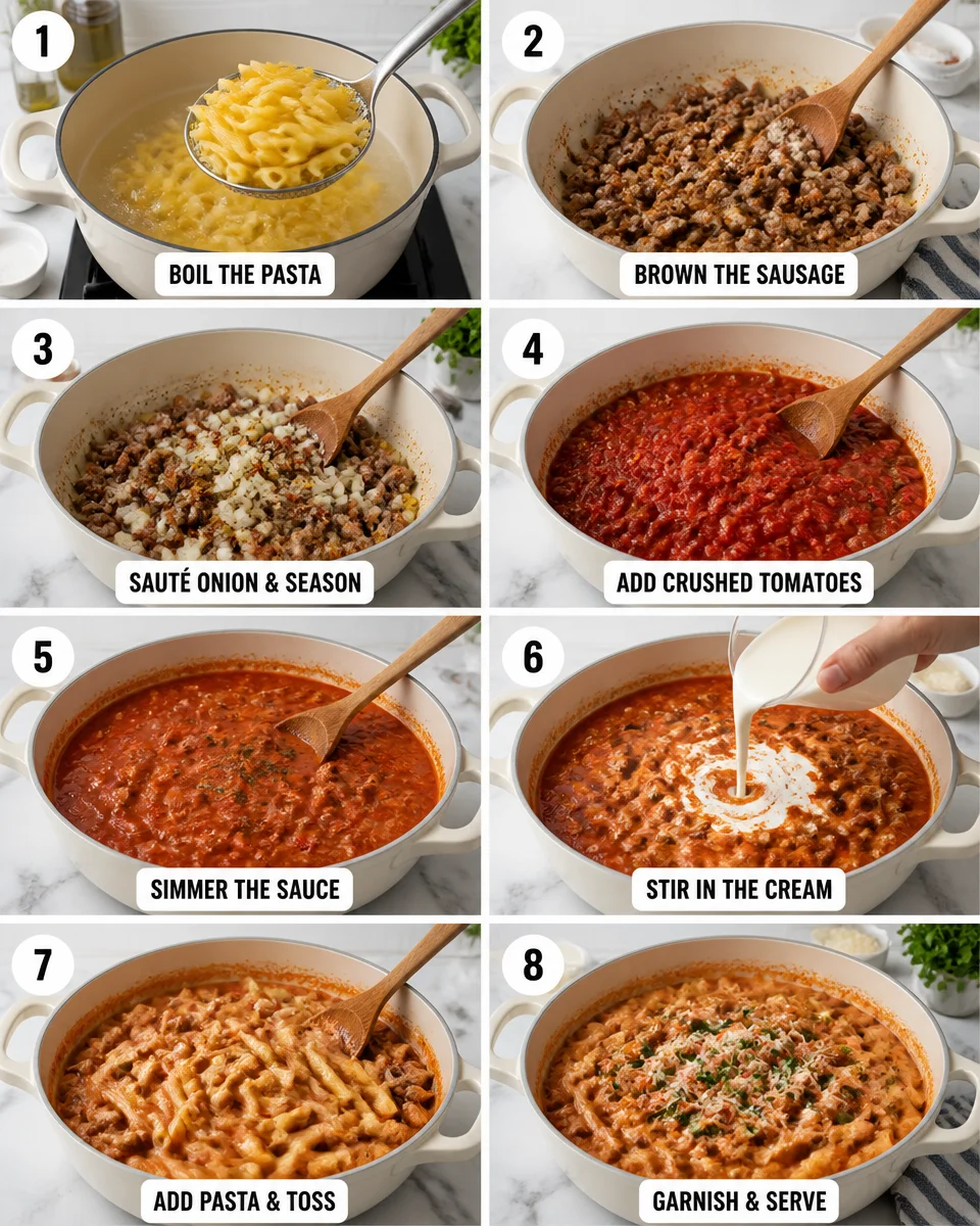 Creamy Tomato Italian Sausage Pasta