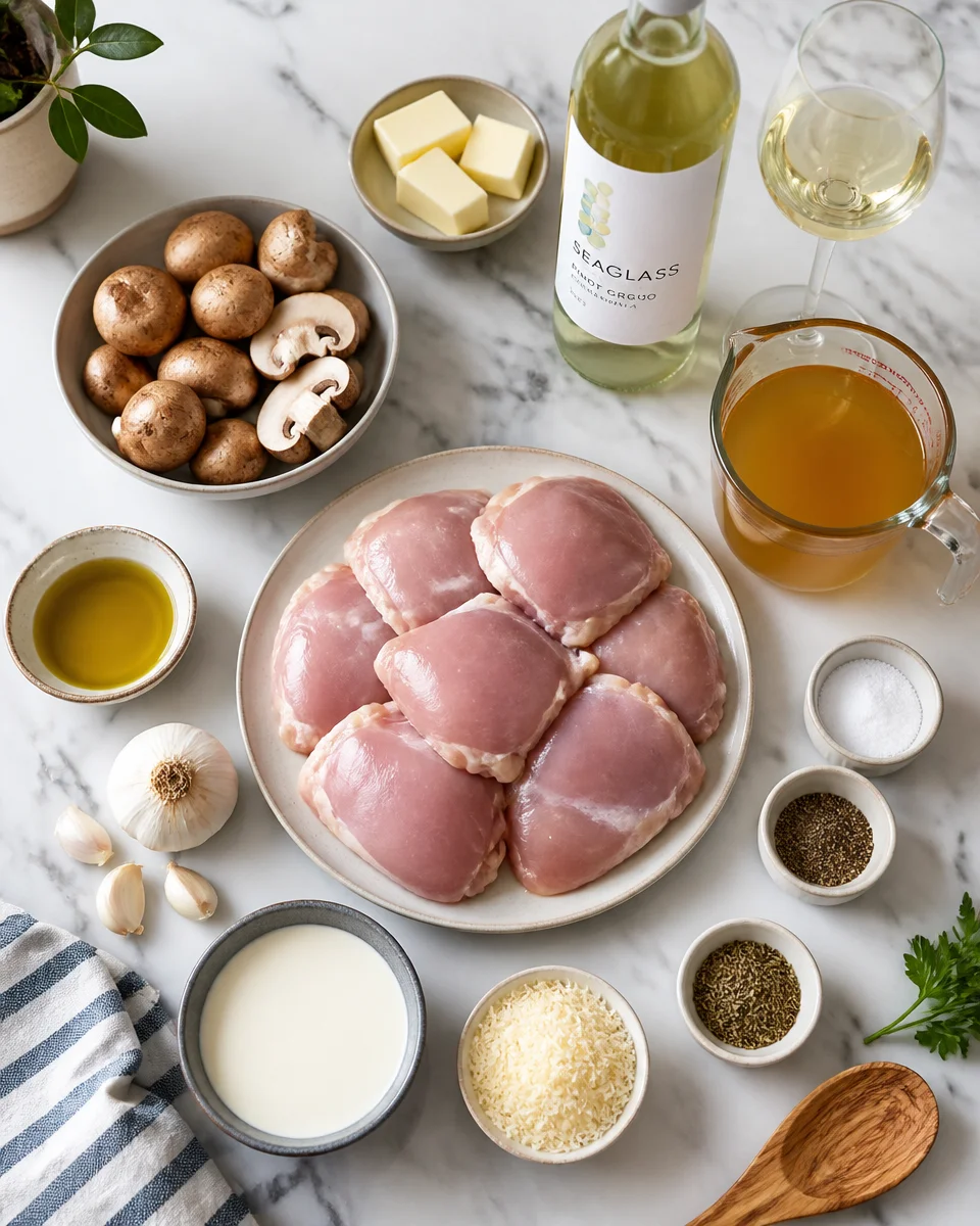 Creamy White Wine Chicken with Mushrooms