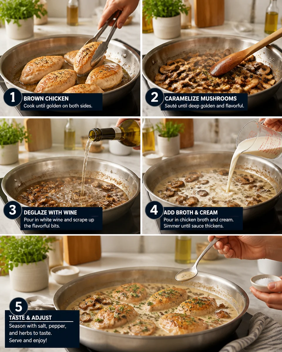Creamy White Wine Chicken with Mushrooms