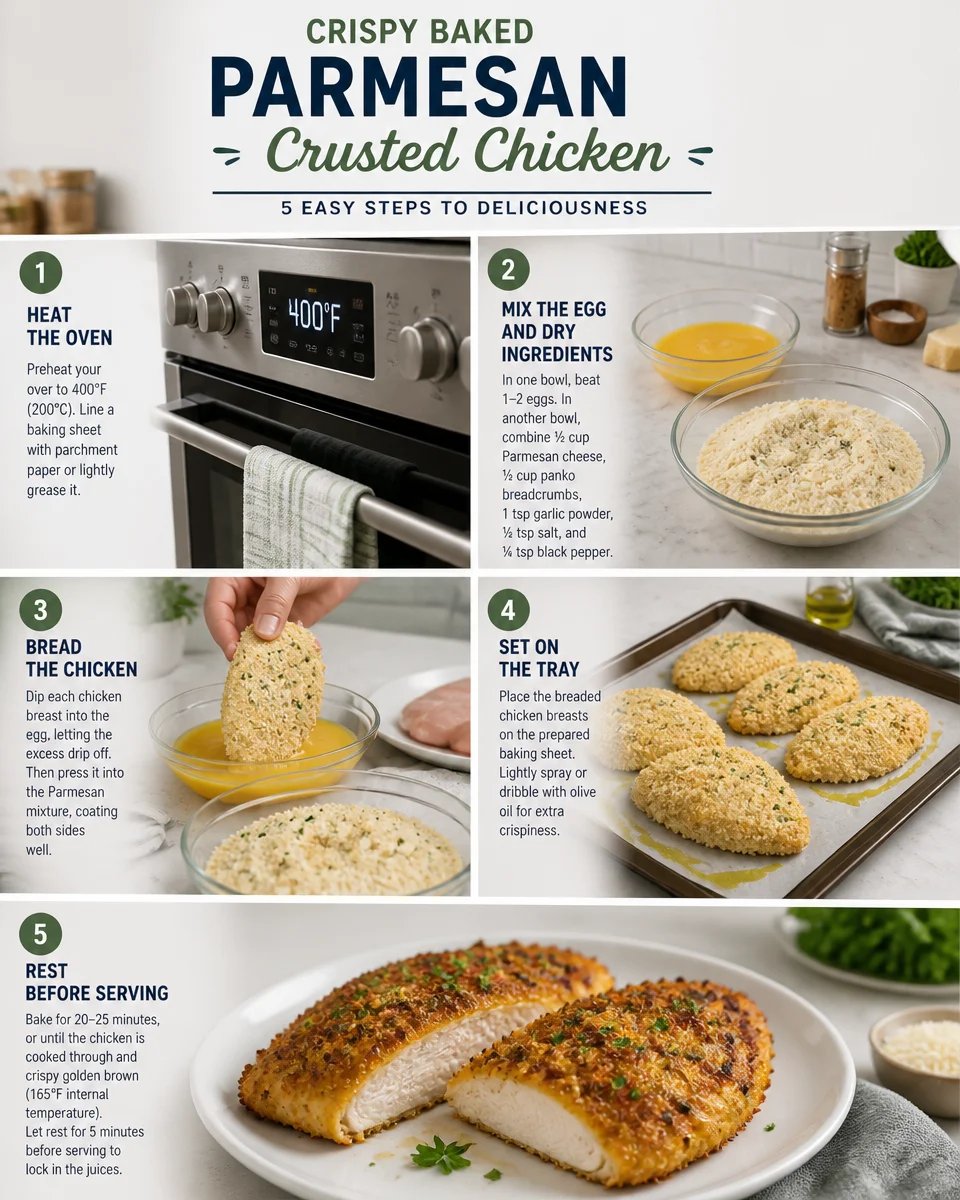 Crispy Baked Parmesan Crusted Chicken